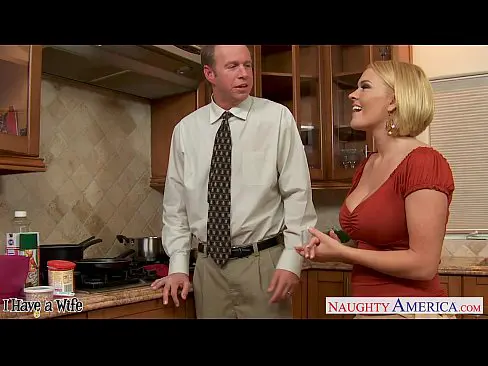 Chesty Wife Krissy Lynn Slurping Cum In The Kitchen