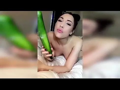 Hadcore Masturbation With A Big Cucumber