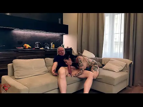 Old Man Fucks A Girl On His Couch