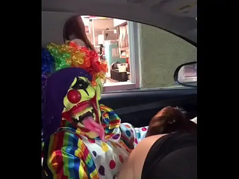 Clown Gets Dick Sucked While Ordering Food