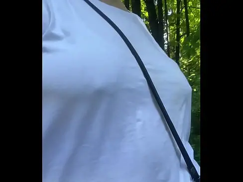 Outdoor Walking Around And Talking Dirty Im Flashing With My Huge Natural Tits And Hairy Pussy